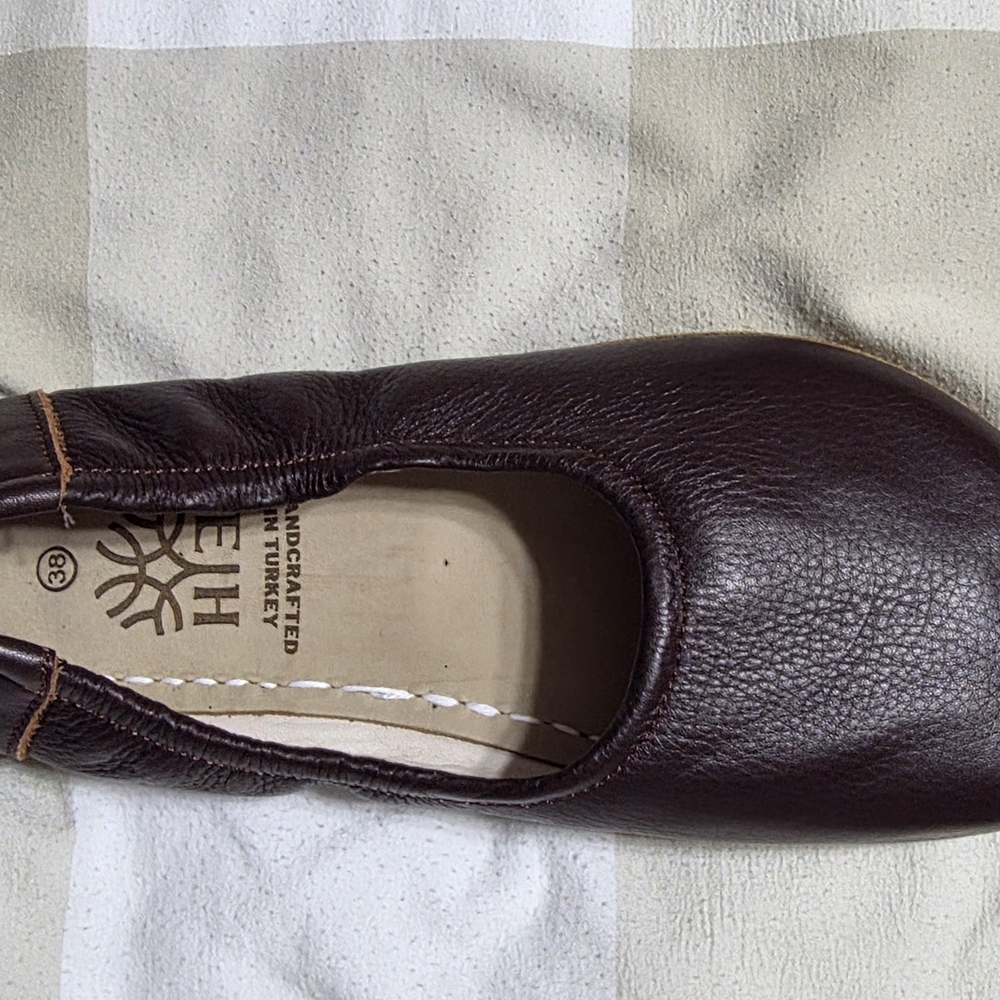 Earthing Harmony Elegant Brown Leather "Grounding" Ballet Flats - Picture 13 of 15